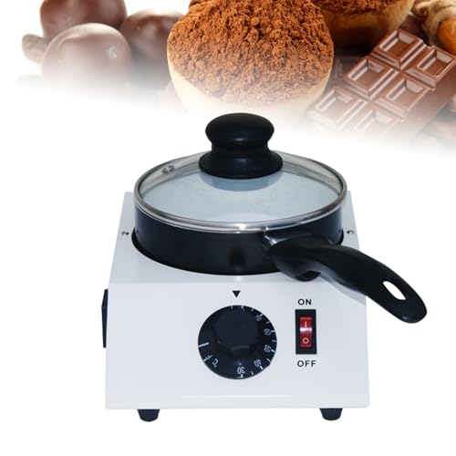 Pentola per Sciogliere Il Cioccolato, Set per Fonduta Elettrica con Pentola Antiaderente in Ceramica, Controllo della Temperatura Regolabile per Sciogliere 1 kg di Cioccolato