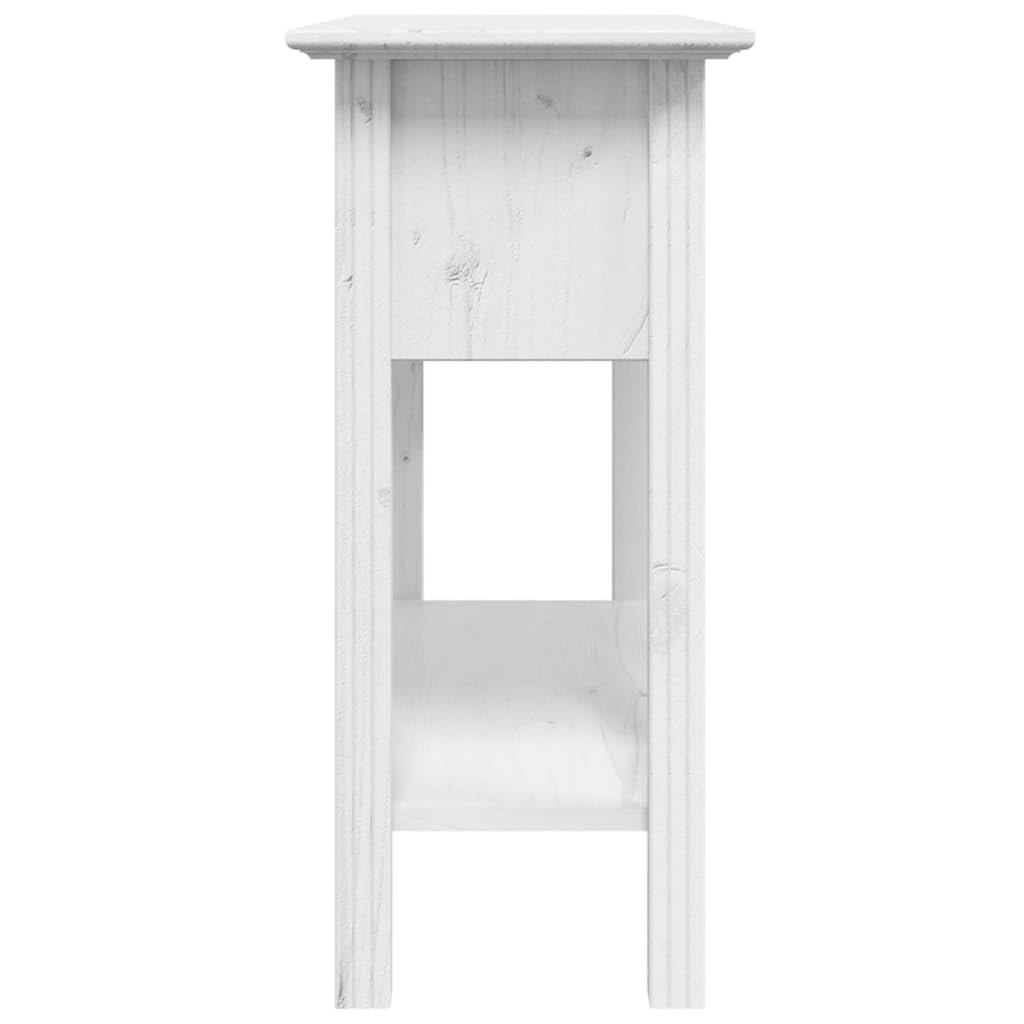 Consola clásica de madera de pino maciza con 2 cajones y estante, mesa de pasillo rústica de estilo francés con asas de metal para sala de estar y pasillo