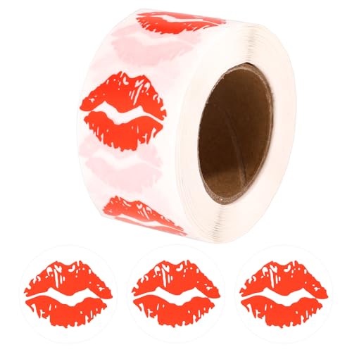 500pcs Autocollants lèvres baisers 1.5po autoadhésifs imperméables