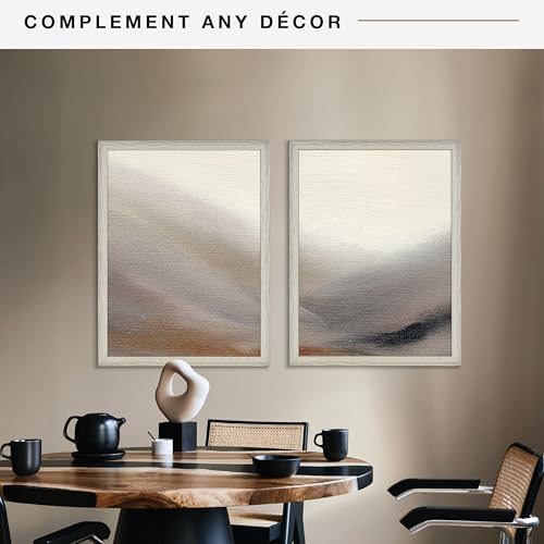 MCS Studio Gallery 18x24 Poster Frame White Woodgrain, Vertical & Horizontal Wall Hanging Large Picture Frame for Photos, Posters & Art Prints (2-Pack)