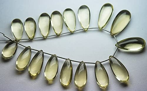Briolette poire en quartz citron pour composer vos bijoux d'été faits main