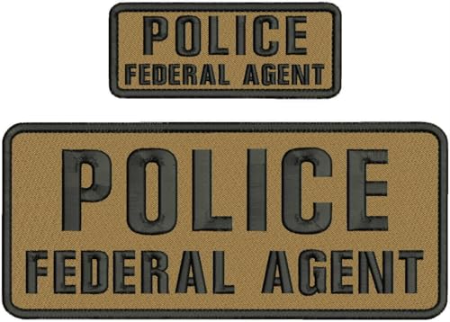 Special Patches for Velcro Patches for Uniform for Police Federal Agent EMB Patch 4X10 and 2X5 Hook ON Back Black ON Coyote Brown Model-Q-X988-2409