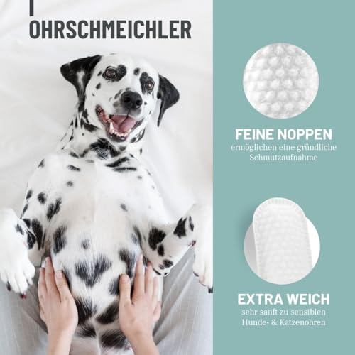 ReaVET Ohrenpflege Finger-Pads für Hunde & Katzen 50 Stück – Sanfte Ohrreinigung I Ohrpflege Reinigungspads Fingerpads für die Ohrenhygiene, sanfter Ohrenreiniger zur Pflege & Reinigung