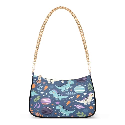 Shoulder Bag for Women Cute Dinosaur Pattern Tote Handbag Crossbody Bag with Zipper Closure