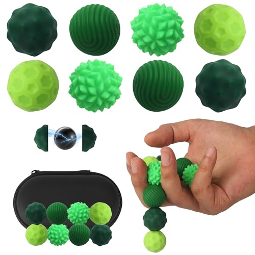 8 peças bolas magnéticas anti-stress de silicone, bola anti-stress magnética brinquedos sensoriais para aliviar o stresse, silicone bolas magnéticas anti-stress para aliviar a ansiedade