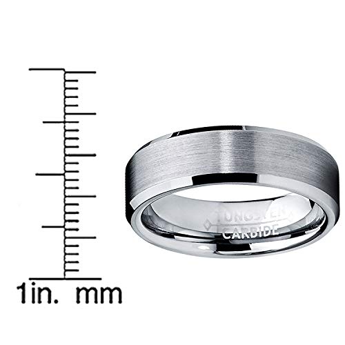 Metal Masters Co. 6Mm High Polish/Matte Finish Tungsten Ring, Bands Size 10 #TOP3