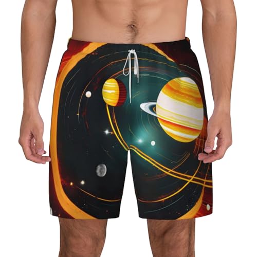 Maillot de bain compression homme séchage rapide motif Saturne