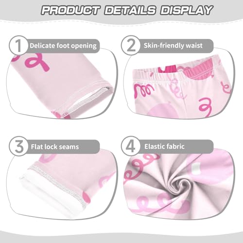 Pink Streamer Girls Leggings,Workout Leggings for Girls Toddler Athletic Legging Size for 3-10T3