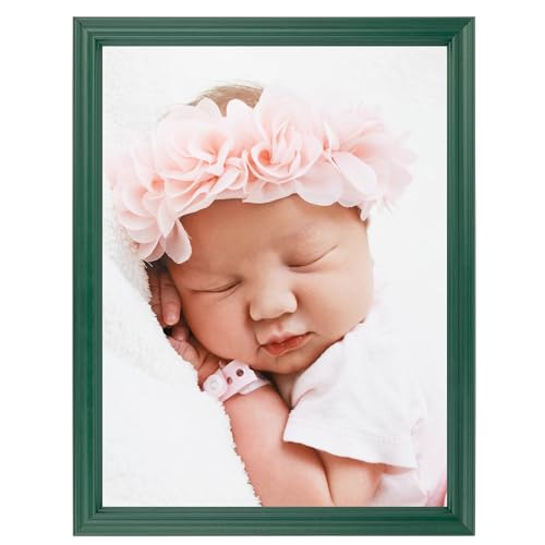 ArtToFrames 8.5x11 Inch Green Picture Frame, This 1.00 Inch Custom Wood Poster Frame is Green - Comes with Foam Backing 3/16 inch and Regular Glass (FBPL0066-60823-YGRN-8.5x11)