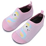  IceUnicorn Hausschuhe Kinder Atmungsaktive Pantoffeln Leicht Rutschfest Kleinkinder Hüttenschuhe Jungen Mädchen Slippers(Einhorn Puderblau,26/27EU)