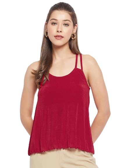 Image of LE BOURGEOIS Women Solid Relaxed Fit Cami Top