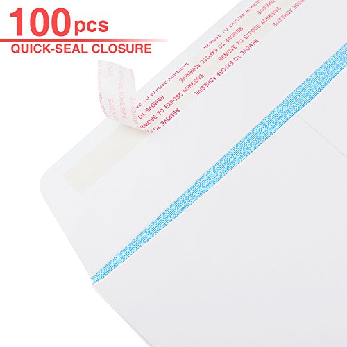 Acko 100 9x12 White Envelopes Self Seal Security Catalog Envelopes, Photos & Documents Mailing Quick-Seal Closure