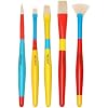 MEEDEN Paint Brushes for Kids 5 Pcs Round Flat & Fan Kids Paintbrush Set for All Purpose - Preschool Toddler Paint Brushes for Acrylic & Washable Paint