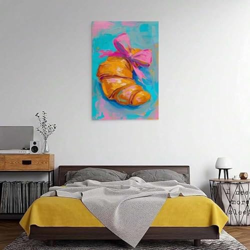 Croissant avec nœud rose affiche abstraite 30x45cm - 3