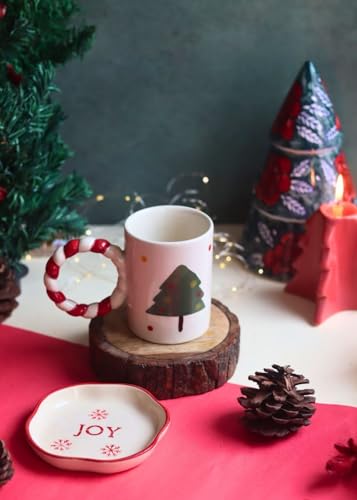Image of WEAVING HOMES Handcrafted Ceramic Mug & Dessert Plate to Gift to Best Friend and Love Microwave Safe (Set of 2, Multicolor)