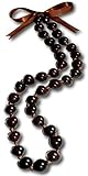 Native Treasure 32 Inch Kukui Nut Necklace Brown Glossy Natural Kukui Beads Hawaiian Lei Meditation Worry Beads Handmade in the Philippines