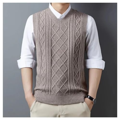Men's Textured Sweater Vest Thickened Warm Knitted Vest3