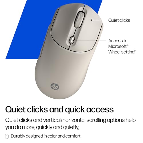 Image of HP Silent Wireless Mouse HP 400 | Bluetooth 2.4GHz USB Dongle Connection, High Precision Sensor with up to 6000 DPI Silicone, Energy Saving Design for Up to 24 Months (Battery Operated), Symmetrical
