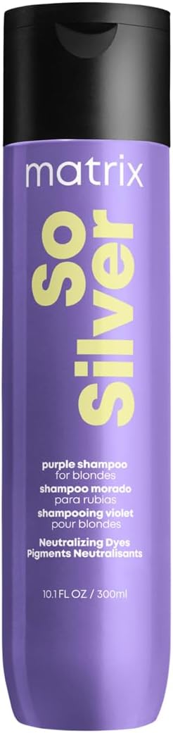 Matrix Zilveren shampoo voor blond, geblondeerd en grijs haar, anti-vergeling, neutraliserend, kappersbenodigdheden, totale resultaten So Silver, 300 ml