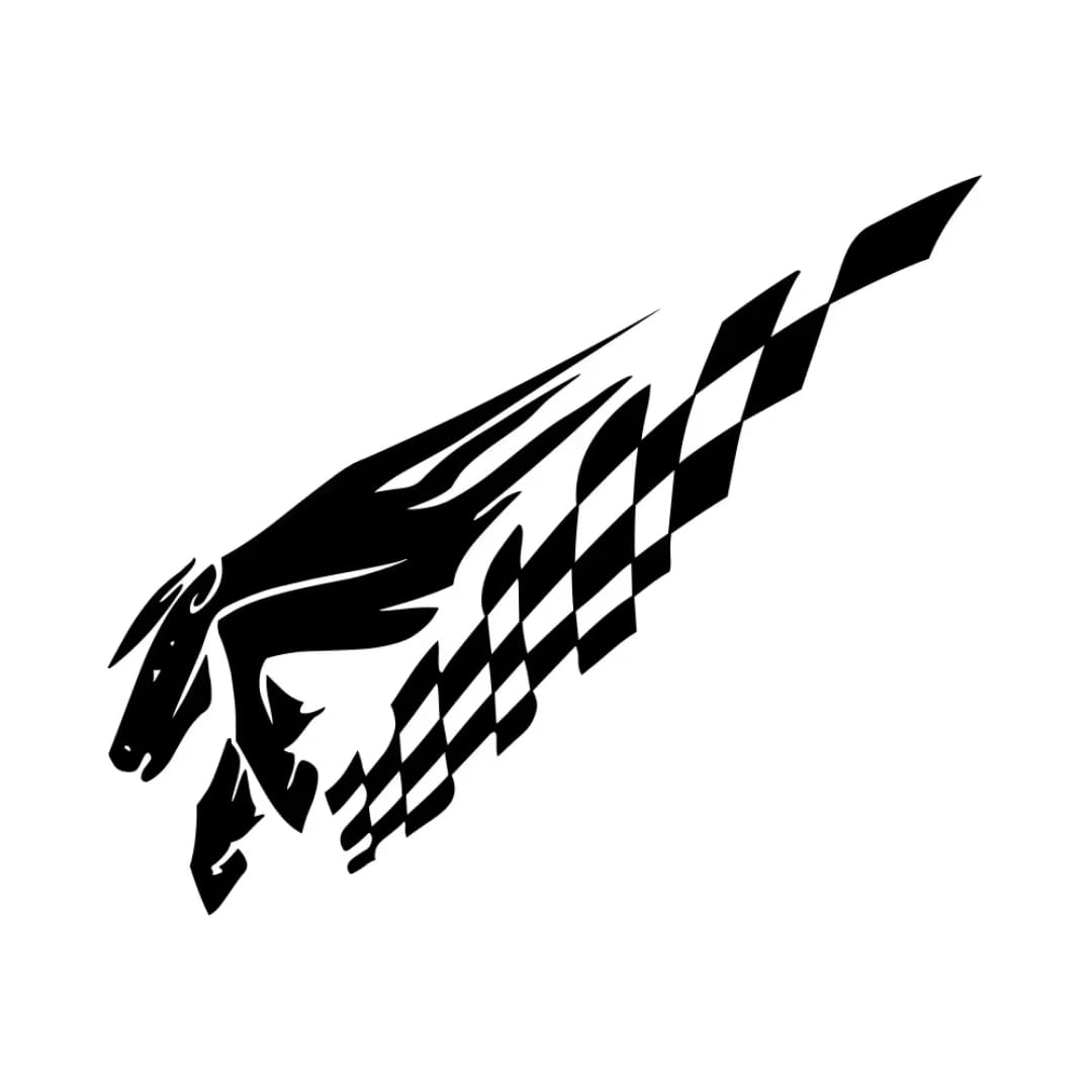 Decalcomanie per auto per Van Rv Camper Camper Copertura Adesivi per Auto Grafica Bandiera a Scacchi Decalcomania Corsa di Cavalli