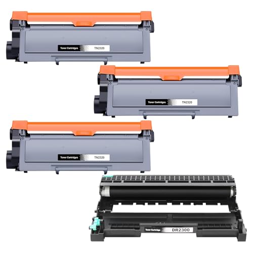 Toner TN2320 et tambour DR2300 compatibles Brother HL-L2300D HL-L2340DW - Pack de 4