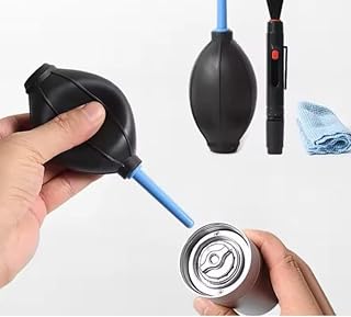 Professional Coffee Machine Cleaning Kit, 3-Piece Set with Air Blower, Brush and Cleaning Cloth, Black