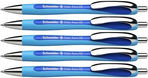 Schneider Slider Rave XB Ballpoint Pen, Box of 5, Blue (132503)
