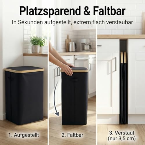 GROWZELT Gelber Sack Ständer 100L mit Deckel & Edelstahlring Geruchsabweisende Müllsackständer ist Extrem Robust | EIN Langlebiger Gelber Sack Ständer für Ihre Mülleimer Küche
