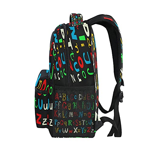 Education Alphabet School Bag Backpack College Bookbag, Rainbow Letter Laptop Backpacks Computer Bag Travel Hiking Camping Daypack for Women Girls Men Boys Students2