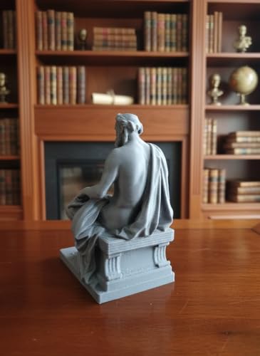 Image of Eco-Friendly Classical Philosopher Tabletop Statue - Sustainable Desk Decor - Ancient Wisdom Home Library & Office Accent - Lightweight Contemporary Art Sculpture