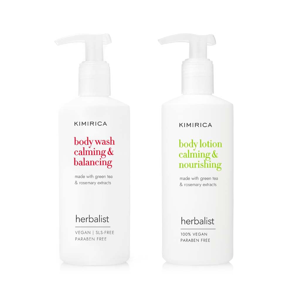 kimirica herbalist perfumed body wash & body lotion duo 300ml each