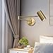 Banmeng Indoor Wall Light Adjustable Swing Arm 5W LED Metal Wall Lamp 3000K Warm White Retro Vintage Industrial Wall Sconce, for Living Room Bedroom Hallway Corridor Stairs Hall, Gold