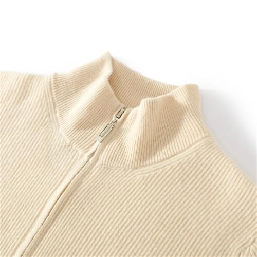 Men's Zipper Cardigan Wool Sweaters Mock Neck Long Sleeve Sweaters Casual Stand Collar Cardigan2