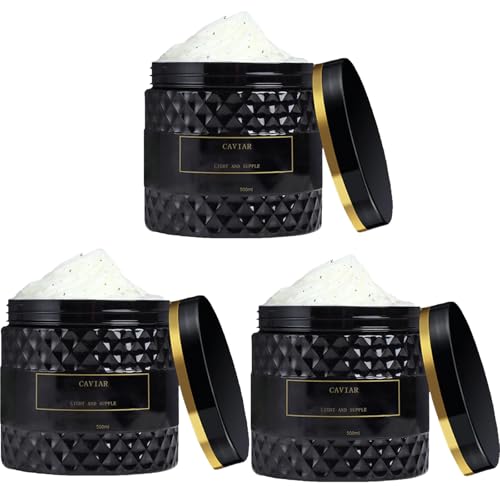 Caviar Bloom máscara de cabello coreano, Caviar Deep Repair Hair Mask (16.9 Fl.Oz), Acondicionador hidratante para pelos dañados en seco, mejora el rizz, las puntas abiertas (1.5kg)