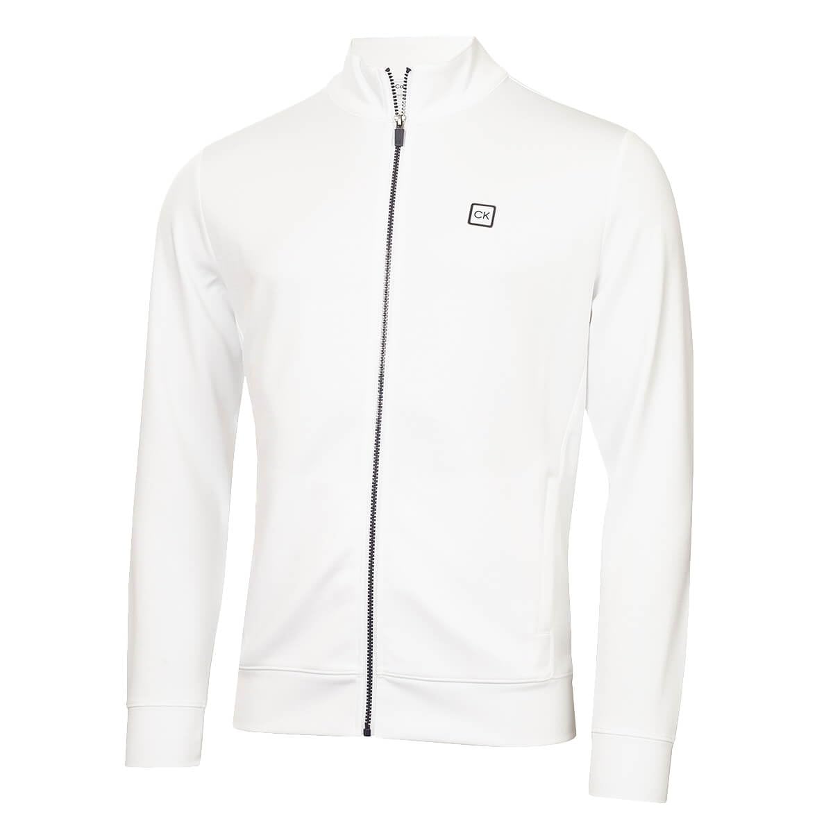 Calvin Klein (Xl, White) Mens Concord Full Zip Stretch Soft Wicking Golf Sweater