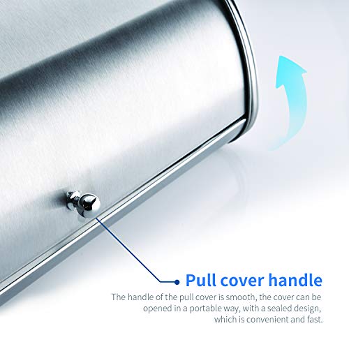 Hilfa Stainless Steel Bread Box With Roll Up Lid, For Easy Kitchen Counter Storage, Bread Bin Holder,17.5X11.5X7.5 Inch, Brushed,Sb3100-Br #TOP4
