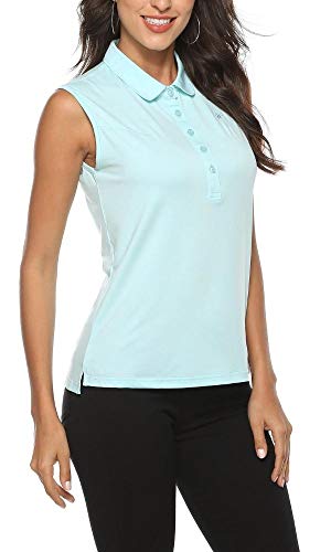 Image of AIRIKE Golf Polo Shirts for Women Sleeveless Summer Sports Athletic Fashionable Workwear-Quick Dry Womens Tank Tops