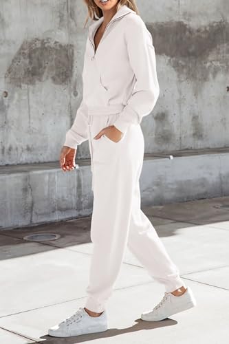 Image of PRETTYGARDEN Women's 2 Piece Sweater Set Pullover Zip Up Sweatshirt Jogger Sweatpants Tracksuit Casual Outfit