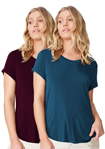 Image of Fabricorn Combo of Plain Color Stylish Up and Down Cotton Tshirt for Women