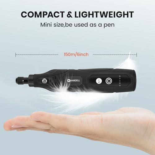Image of HARDELL Mini Cordless Rotary Tool 4V, 5 Speeds Rotary Tool Kit with 30 Accessories,Type-C Charging DIY Craft Tool for Engraving, Sanding, Polishing, Drilling, Grinding(Power&Runtime Extended)