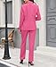 Miesuit Womens Business Casual Suits 2 Piece Fashion One Button Jacket Pants Suit Work Office Outfits for Women Rose Red 3XL