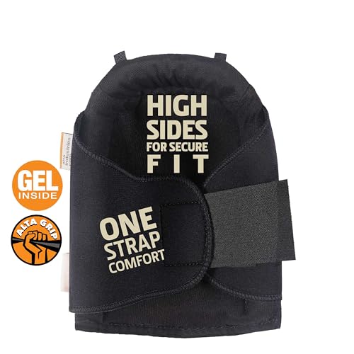 Image of ALTA 56200 AltaGUARD GEL Insert Knee Protector Pads, Black Cordura Nylon Fabric, Neoprene Grip, Hard Cap, Long, Black