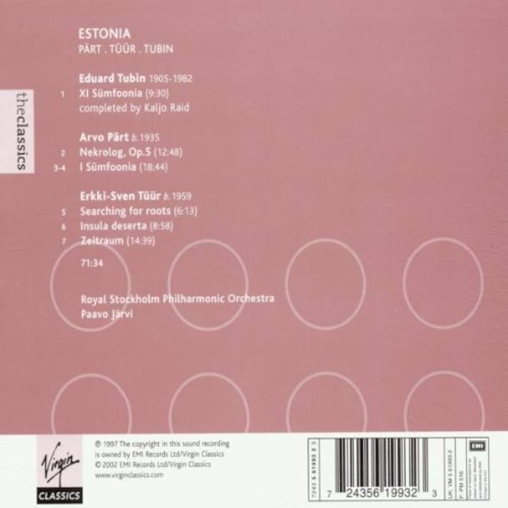 【中古】 Tubim Part Tuur：Estonian Music Jarvi ,StockholmPo 中古】 Tubim Part Tuur：Estonian Music Jarvi ,StockholmPo
