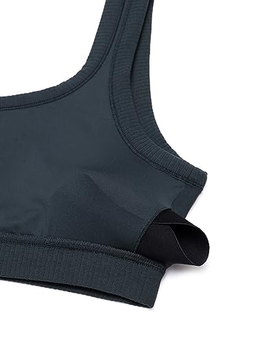 Image of CRZ YOGA Ribbed U Neck Sports Bras | Medium Support, Removable Pads, Casual, Wide Straps, for Women