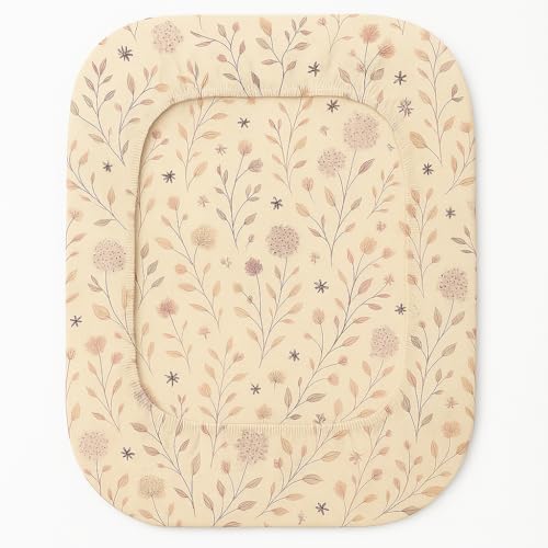 Image of BSB HOME Premium Cotton Elastic Fitted Bedsheets with 1 Pillow Covers |Leaf Printed Single Bed Elastic 220 TC Supersoft Breathable & Wrinklefree | for 72x36+6 Inches, Almonds and Green