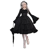 De feuilles Femme Robe Gothique Princesse Lolita Elégante Robe de Soirée Médiévale Renaissance Victorienne Dentelle Luxueuse Slim Plissée A Ligne avec Noeud