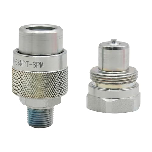Image of Taper Face Coupling 3 /8' NPT with 2 Dust Caps C-604 10,000 PSI High Pressure High Flow Connect and Disconnect Hydraulic Quick Connect Couplings