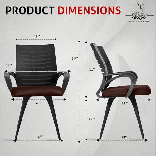 Image of ROSE Elite | 3 Years Brand Warranty | Ergonomic Office Chair, Study, WFH, Revolving, Rolling, Desk, Task, Laptop, Student Chair (Brown Seat & Black Back, Elite MB Reception)