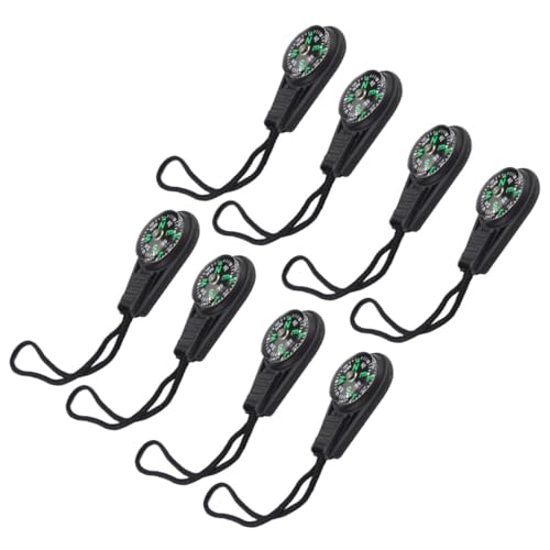 BESPORTBLE 8pcs Survival Mini Compass Hanging Mini Compass Black