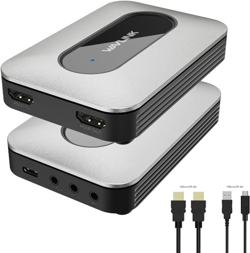 WAVLINK Video Capture Card, 4K HDMI Video Grabber, 1080P @60fps Video Capture Card for Gaming/Live Streaming/Video Conference, Support VRR, Plug and Play, Compatible with Windows/Mac/Linux/Android